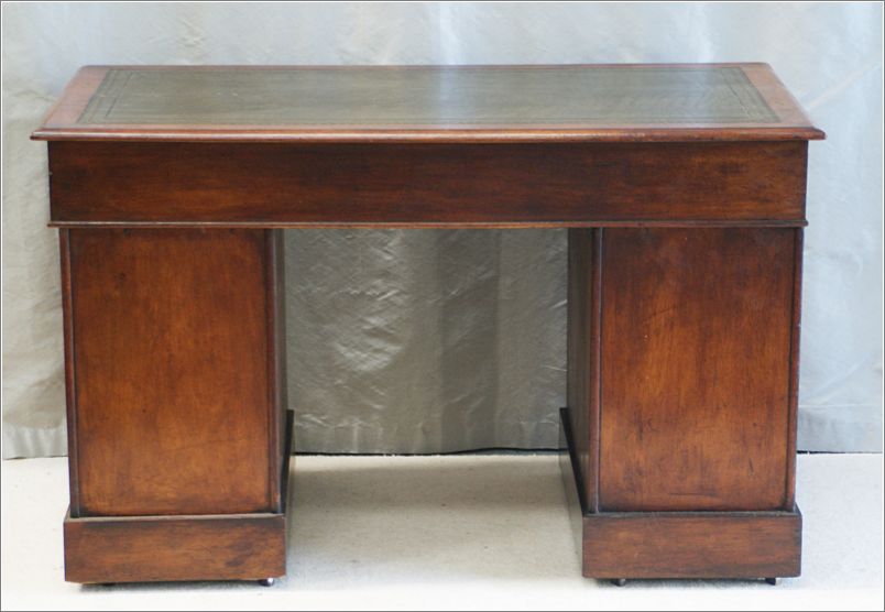 2041 Antique Small Mahogany Pedestal Desk (11)